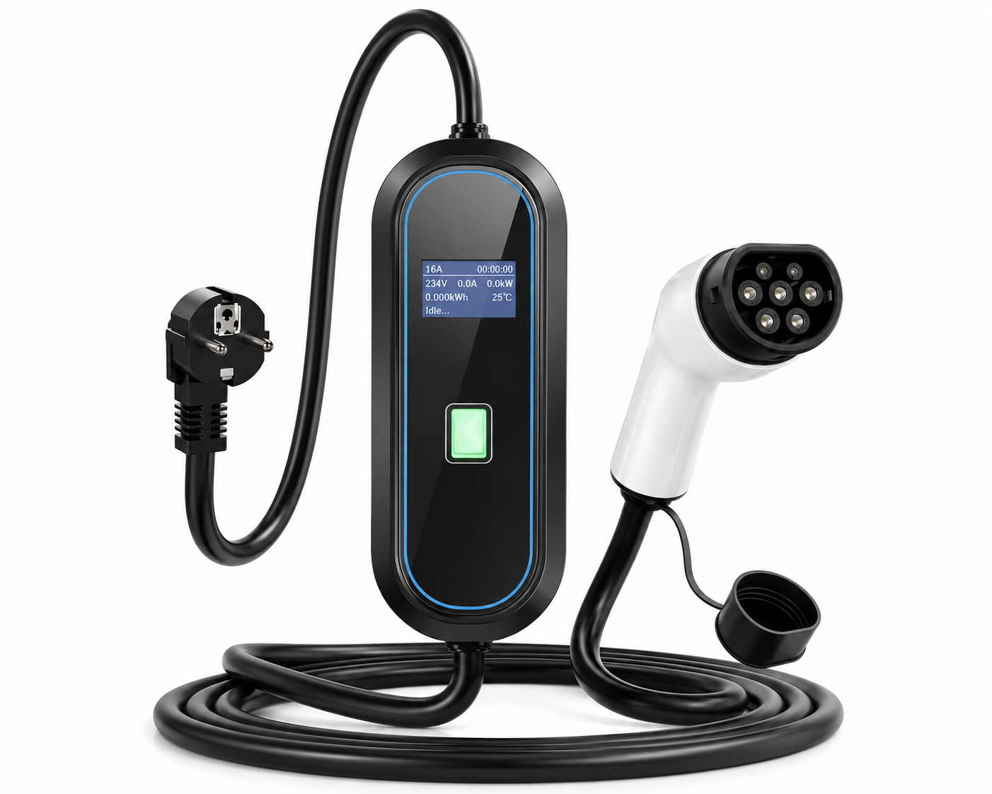 Chargeur de voiture électrique portable Type 2, 3,5kW