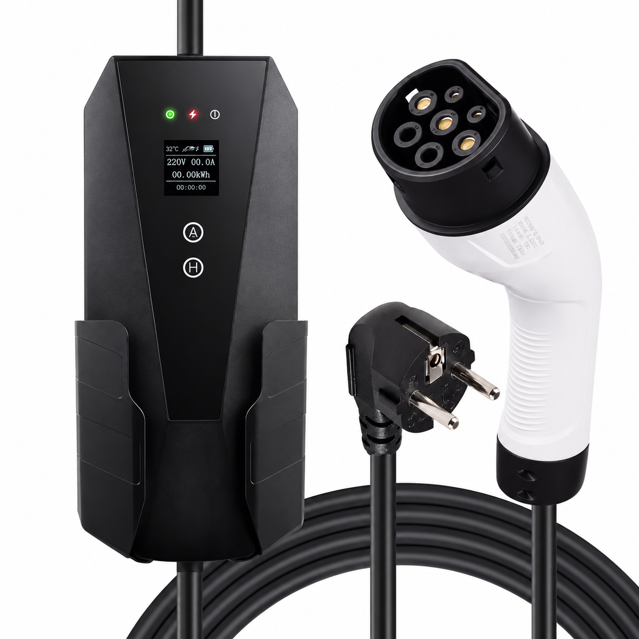 Chargeur de voiture électrique portable Type 2, 3,68kW